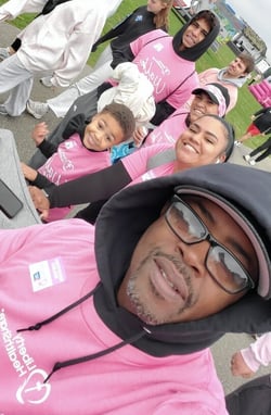 Edwards and her family at a local breast cancer awareness walk