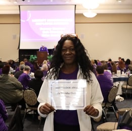 Ta-Tanisha Owens receiving the 2025 Liberty Ambassador Award