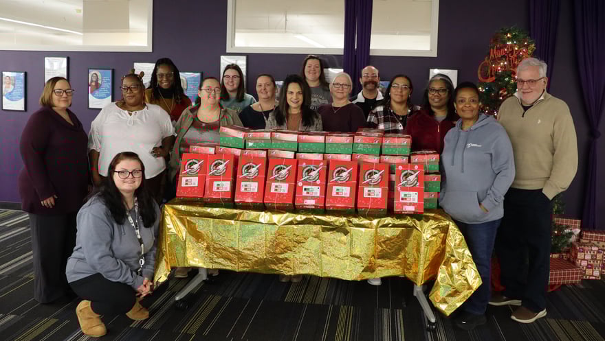 Liberty HealthShare Employees Pack 96 shoeboxes for Operation Christmas Child with the help of Liberty HealthShare members