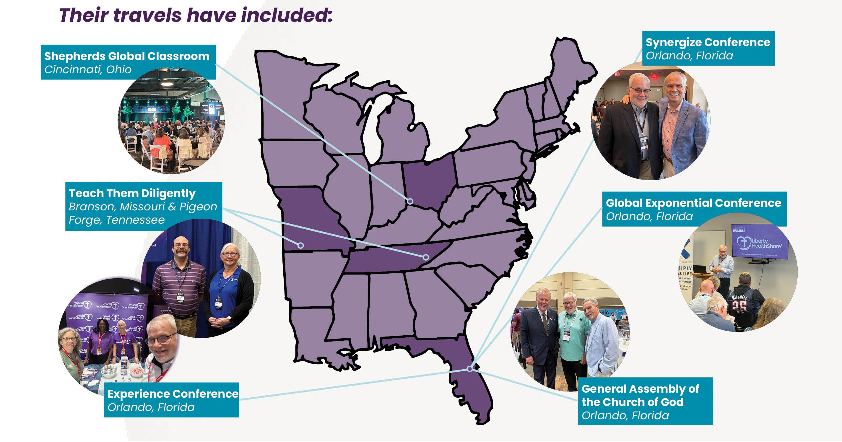 road map of where liberty healthshare has gone to events